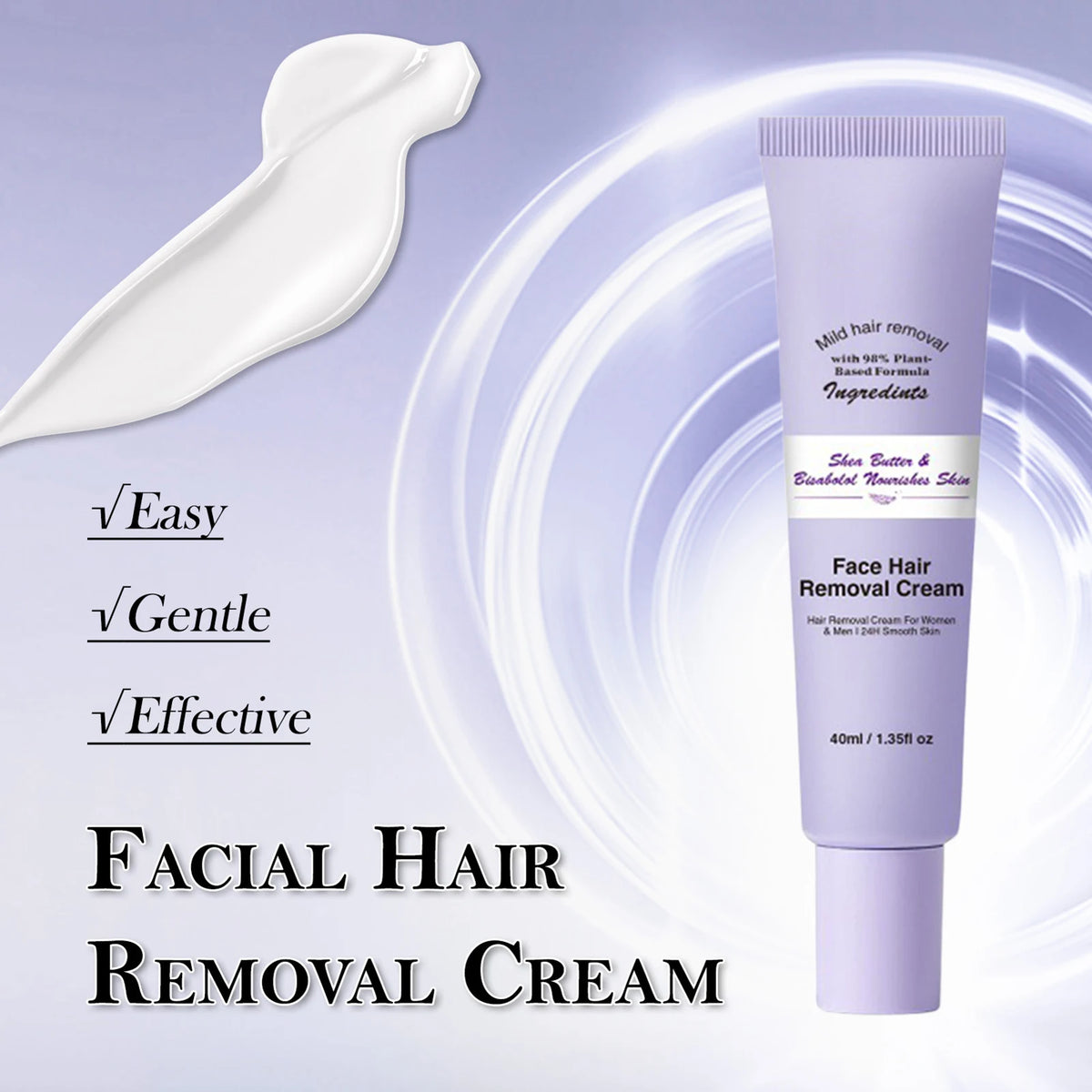 Misscheering Facial Hair Removal Cream – All Skin Types
