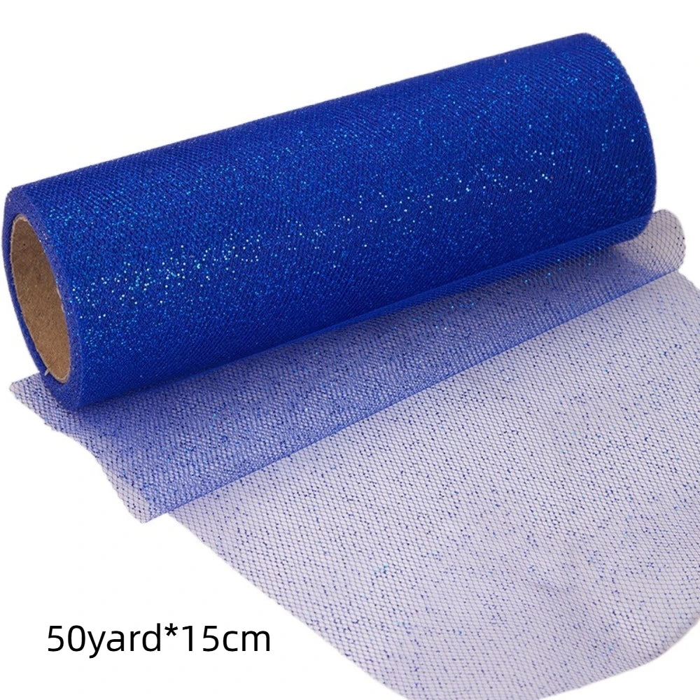 Glitter Sequin Mesh Tulle Fabric Roll 50 Yards DIY Decor Craft