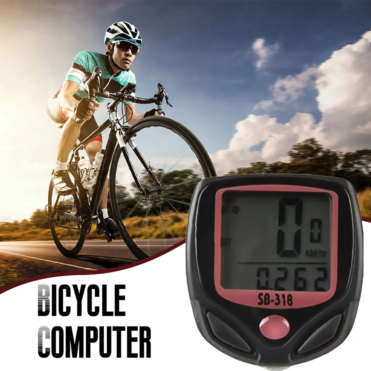 Waterproof Digital Bike Speedometer – Large Screen Cycling Computer