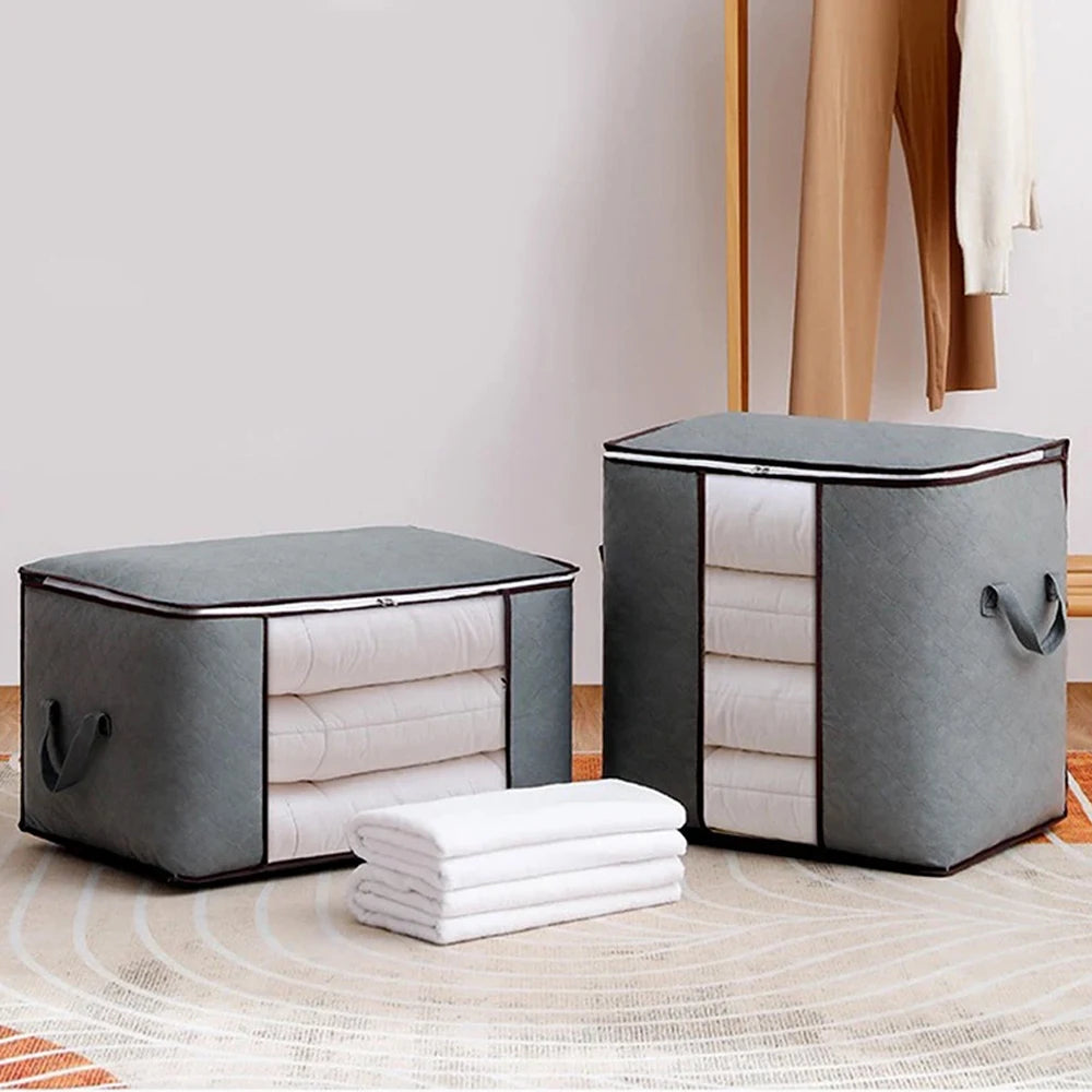 Foldable Large Capacity Quilt & Clothes Storage Bag with Handles