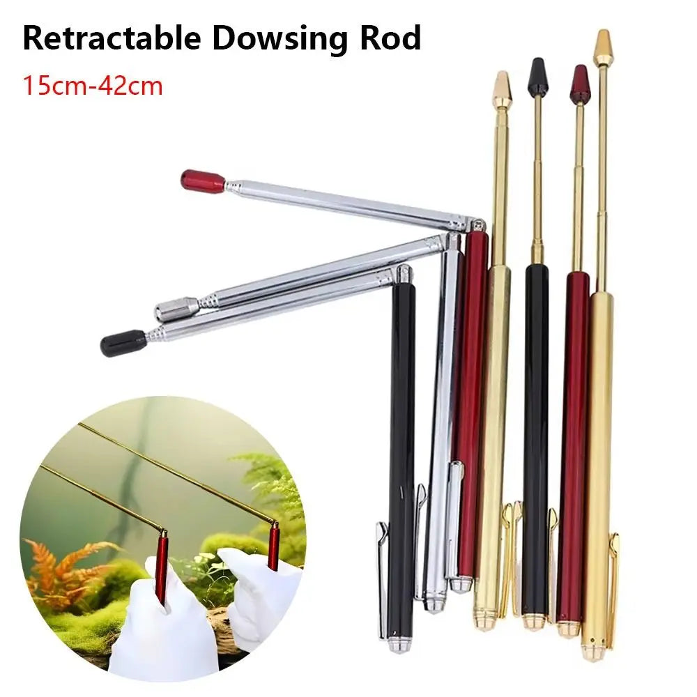 Brass Alloy Retractable Dowsing Rod – Portable L-Rod