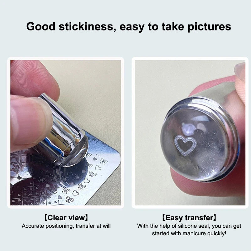 Silicone Nail Art Stamper & Scraper – French Tip Jelly Stamp