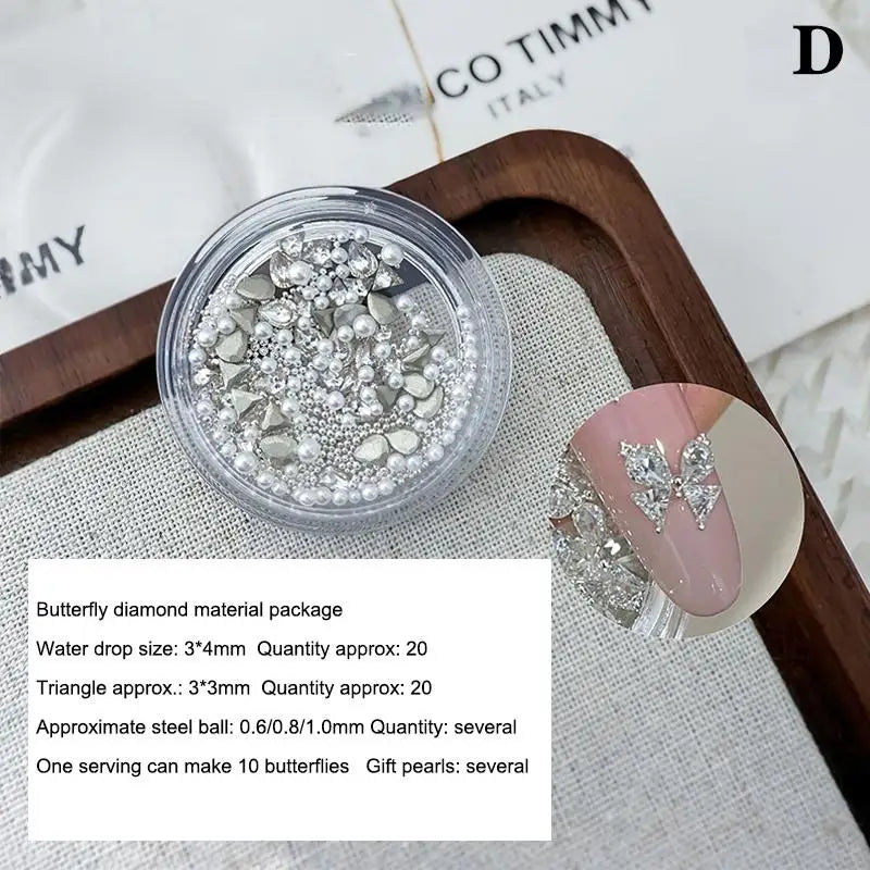 3D Nail Art Rhinestones – Heart & Butterfly Flatback Crystals