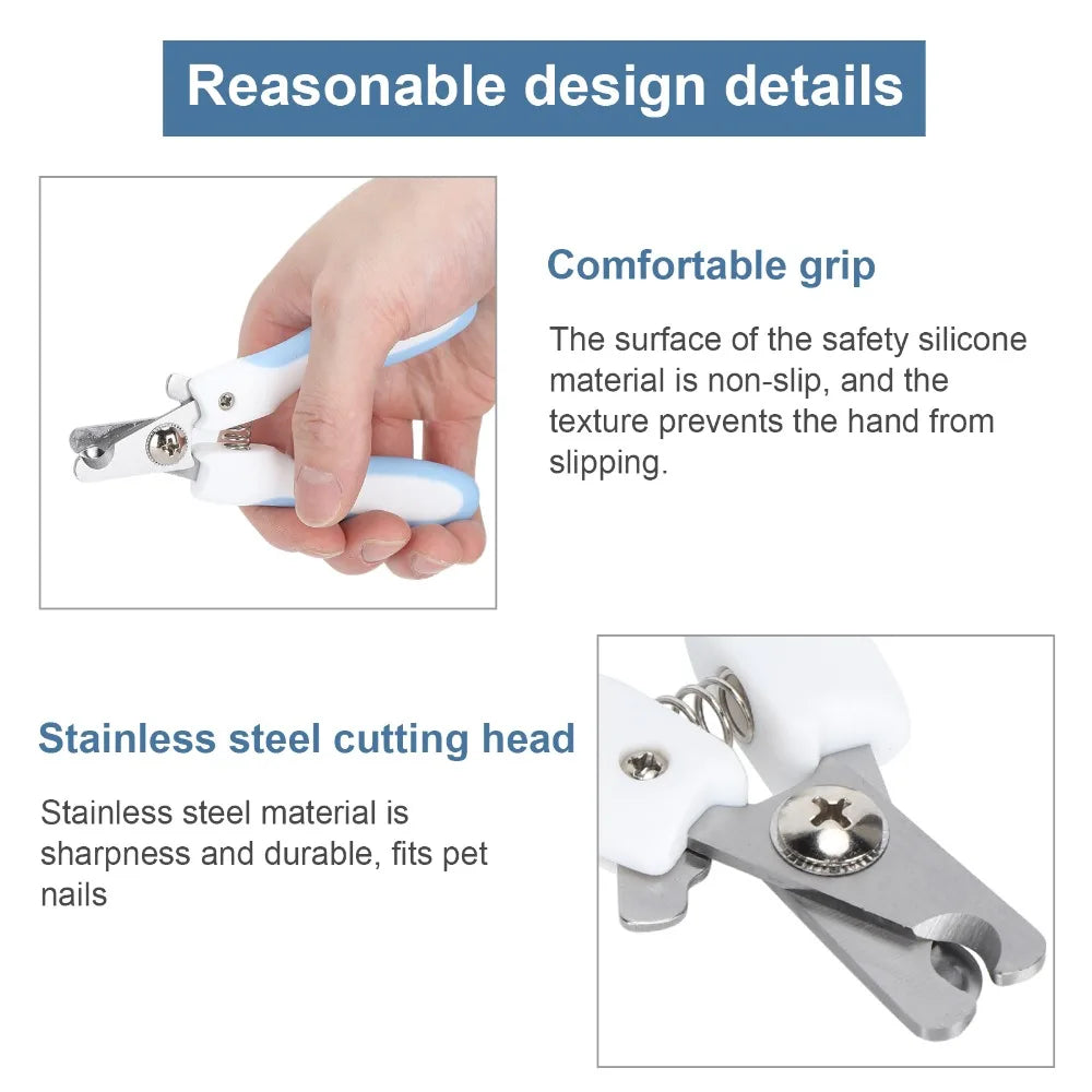 Stainless Steel Pet Nail Clippers with File – Dog & Cat