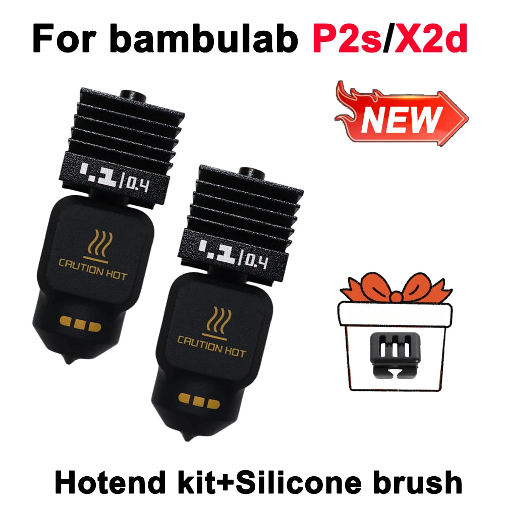Bambu Lab P2S X2D Hotend – Hardened Steel Quick Swap Nozzle