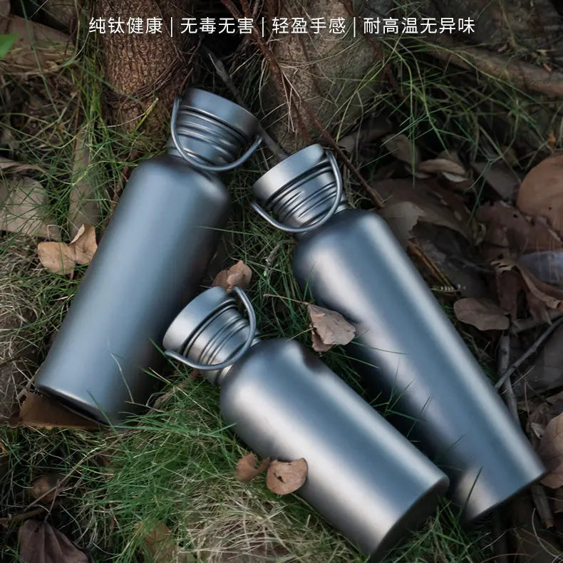 Ultra-Light Pure Titanium Camping Water Bottle 500–700ml
