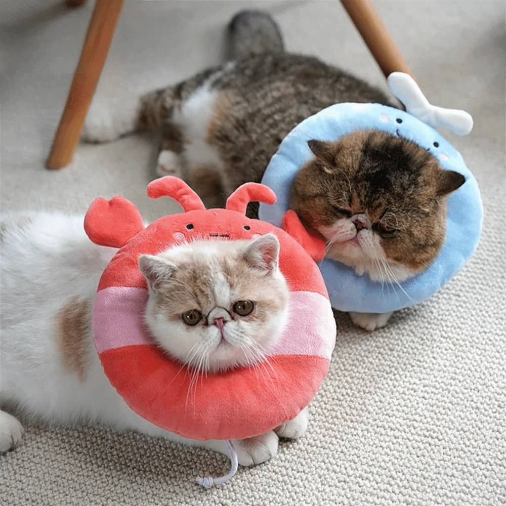 Soft Plush Pet Recovery Collar – Adjustable E-Collar for Cats