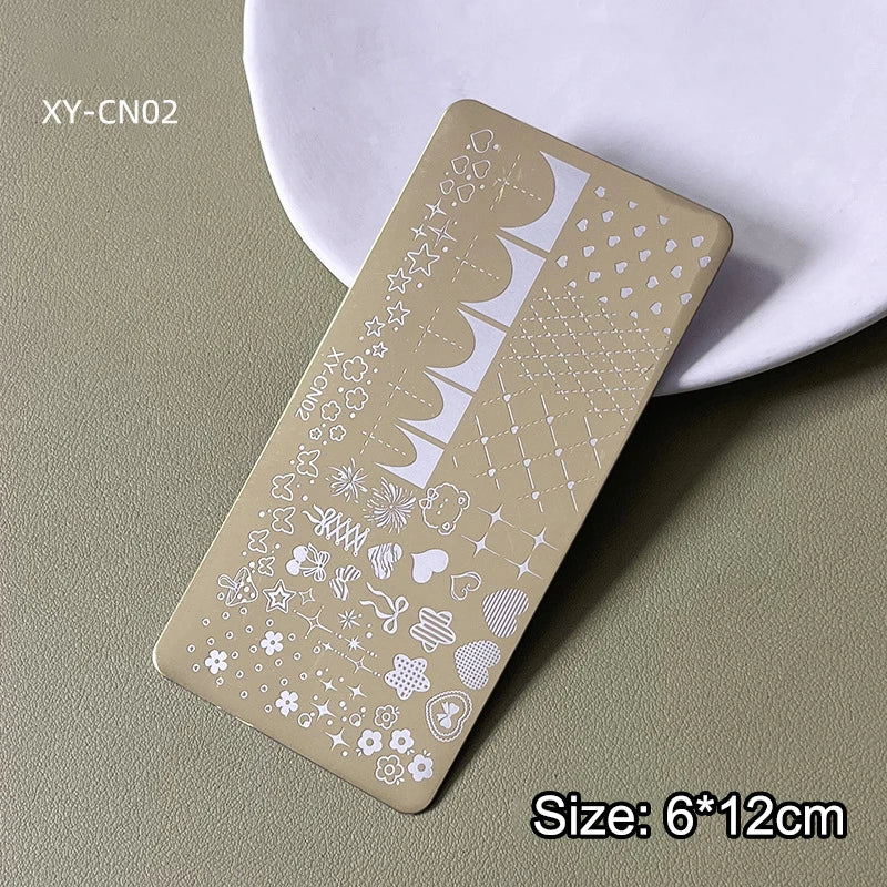 Nail Stamping Plates 12x6cm Butterfly Flower Cat Designs