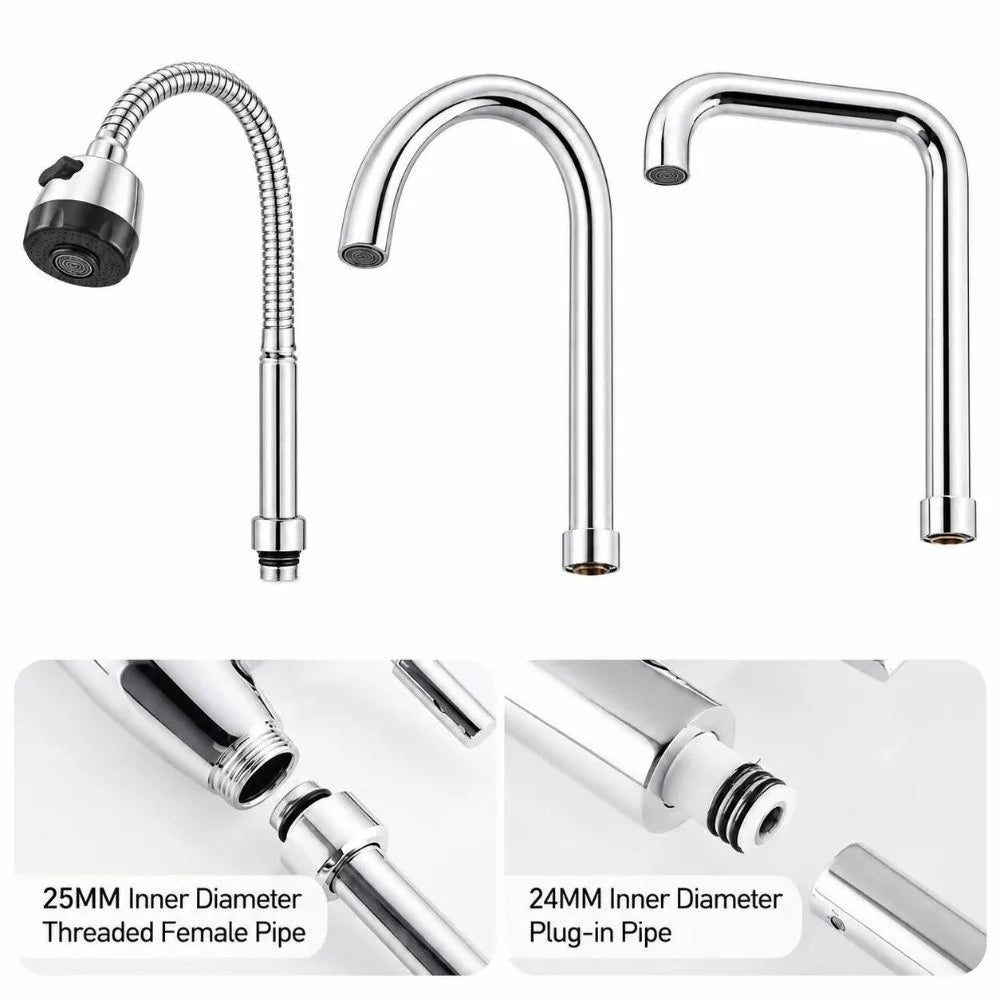 Zinc Alloy Kitchen Faucet Elbow Pipe 25mm Thread Outlet Tube