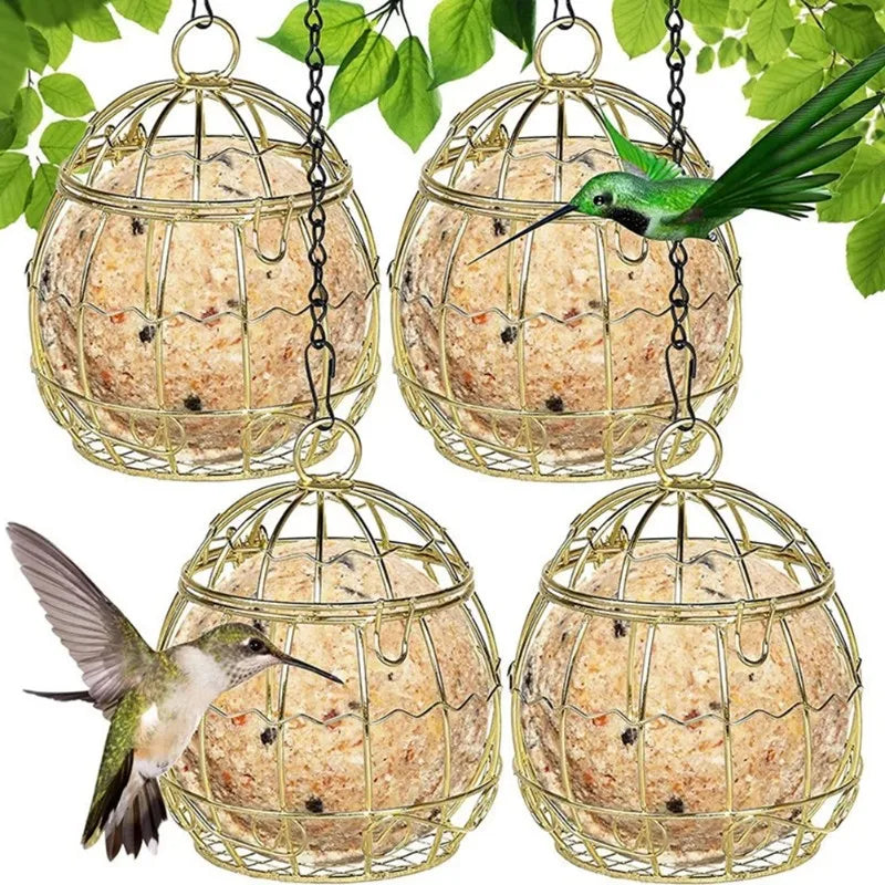 8-Pack Metal Fat Ball Bird Feeder with Hooks | Garden Wildlife