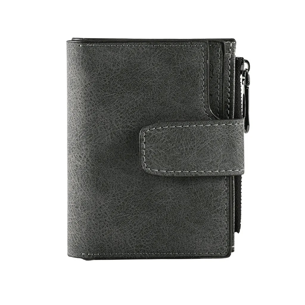 Women's Bifold Wallet Compact Card Holder with Clear Window