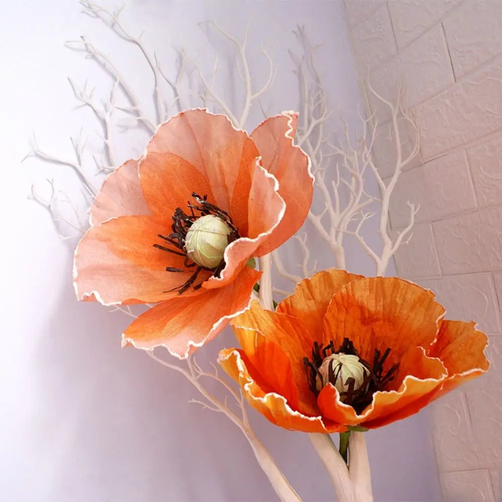 30cm Giant Artificial Poppy Flower – Linen Decor & Photo Prop