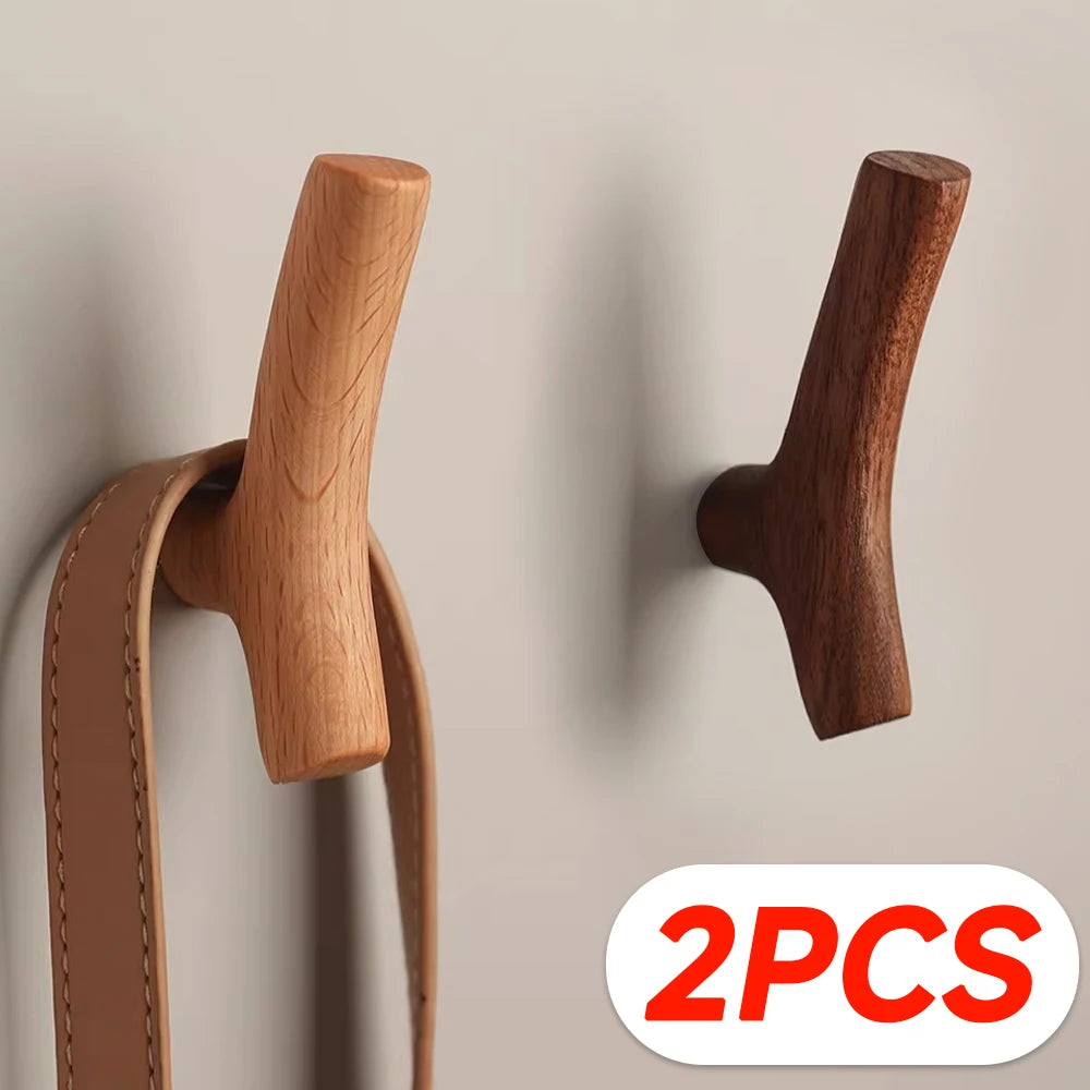 Tree Branch Wooden Wall Hook – Coat, Bag & Key Organizer
