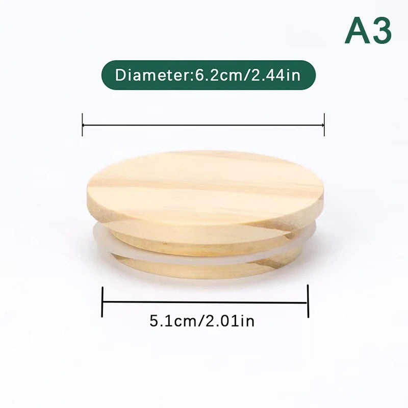 Pine Wood Jar Lids with Silicone Seal – 8 Sizes