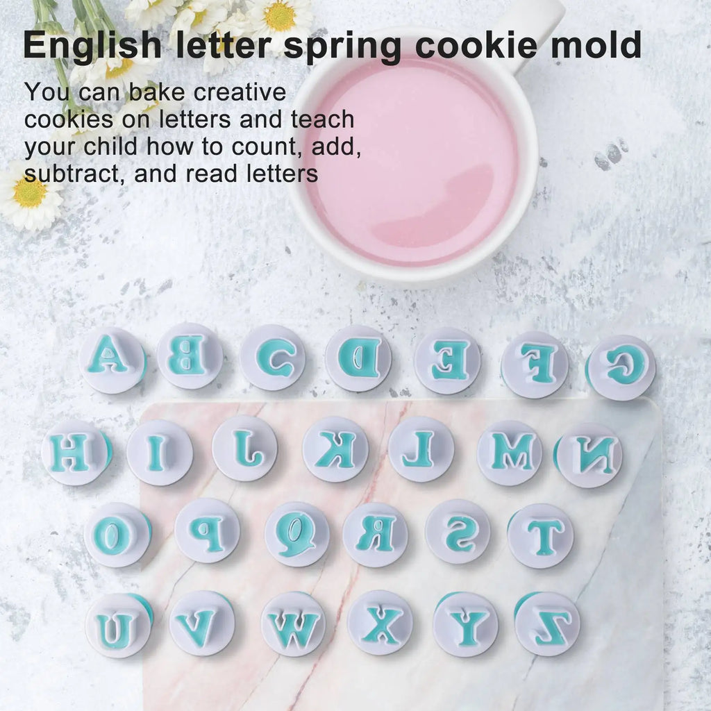 62-Pc Alphabet & Number Fondant Cookie Cutter Mold Set