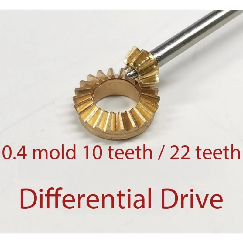 0.4 Module 90° Bevel Gear Set 10T/22T 1:2 Ratio – DIY Model