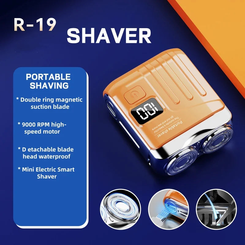 XMSJ Mini Rechargeable Dual-Head Electric Shaver – Waterproof