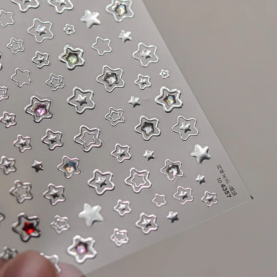 Dark Retro Cross Metal Nail Stickers – Self-Adhesive DIY Decals