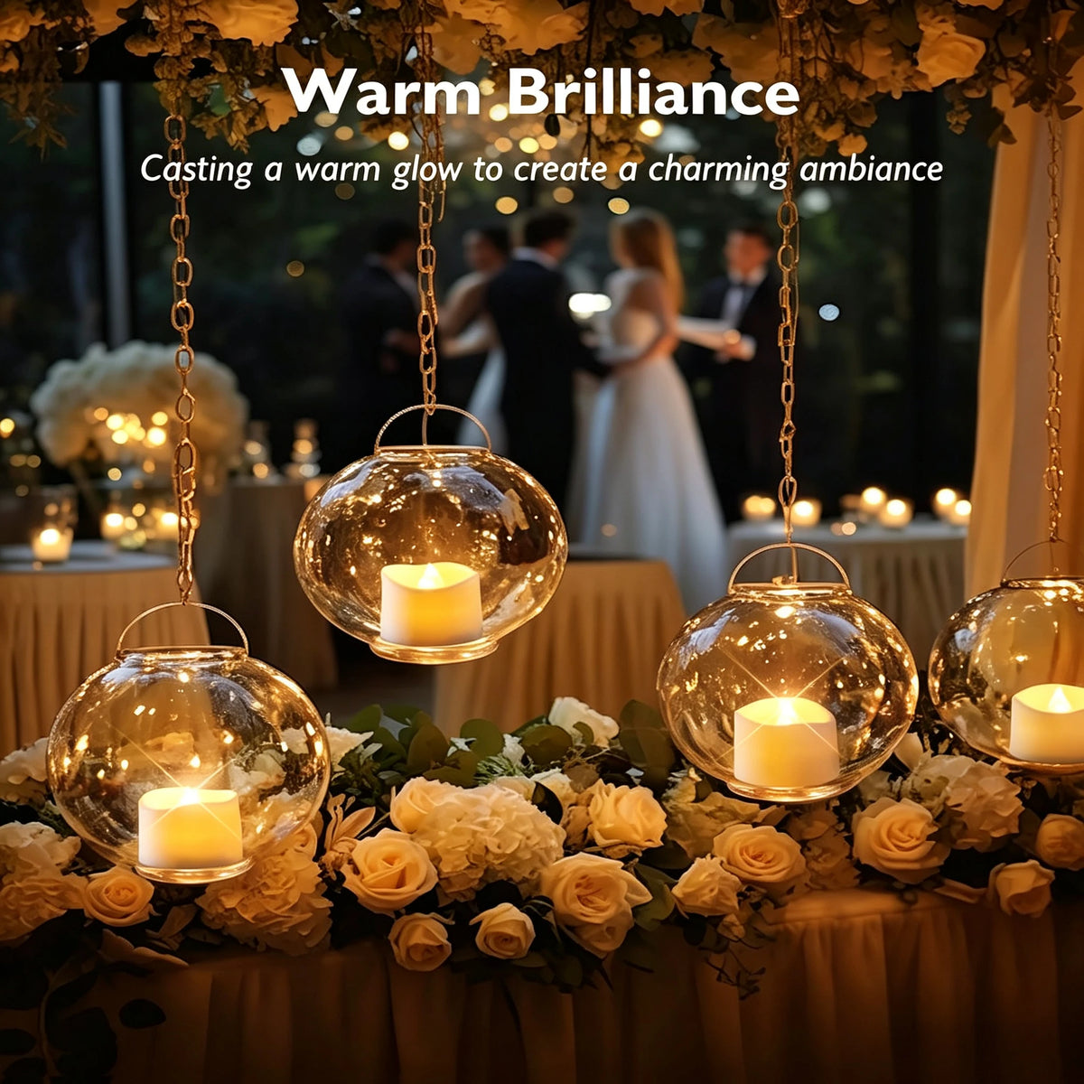 12/24 Pack Flameless LED Tea Light Candles Battery Operated