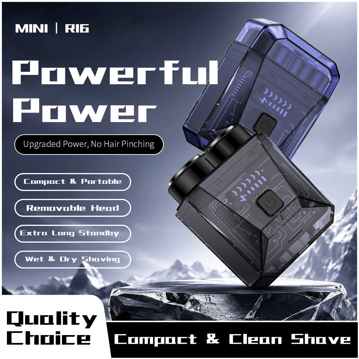 XMSJ R16 Mini Rotary Electric Shaver – Dual Blade Beard Trimmer