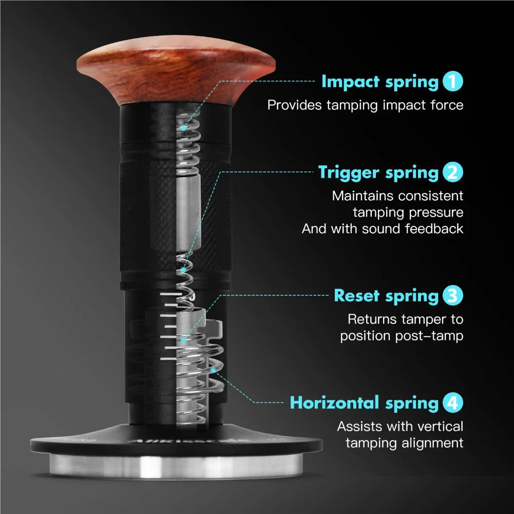 VIBE 30lb Spring Coffee Tamper 51/53.3/58.5mm for Breville