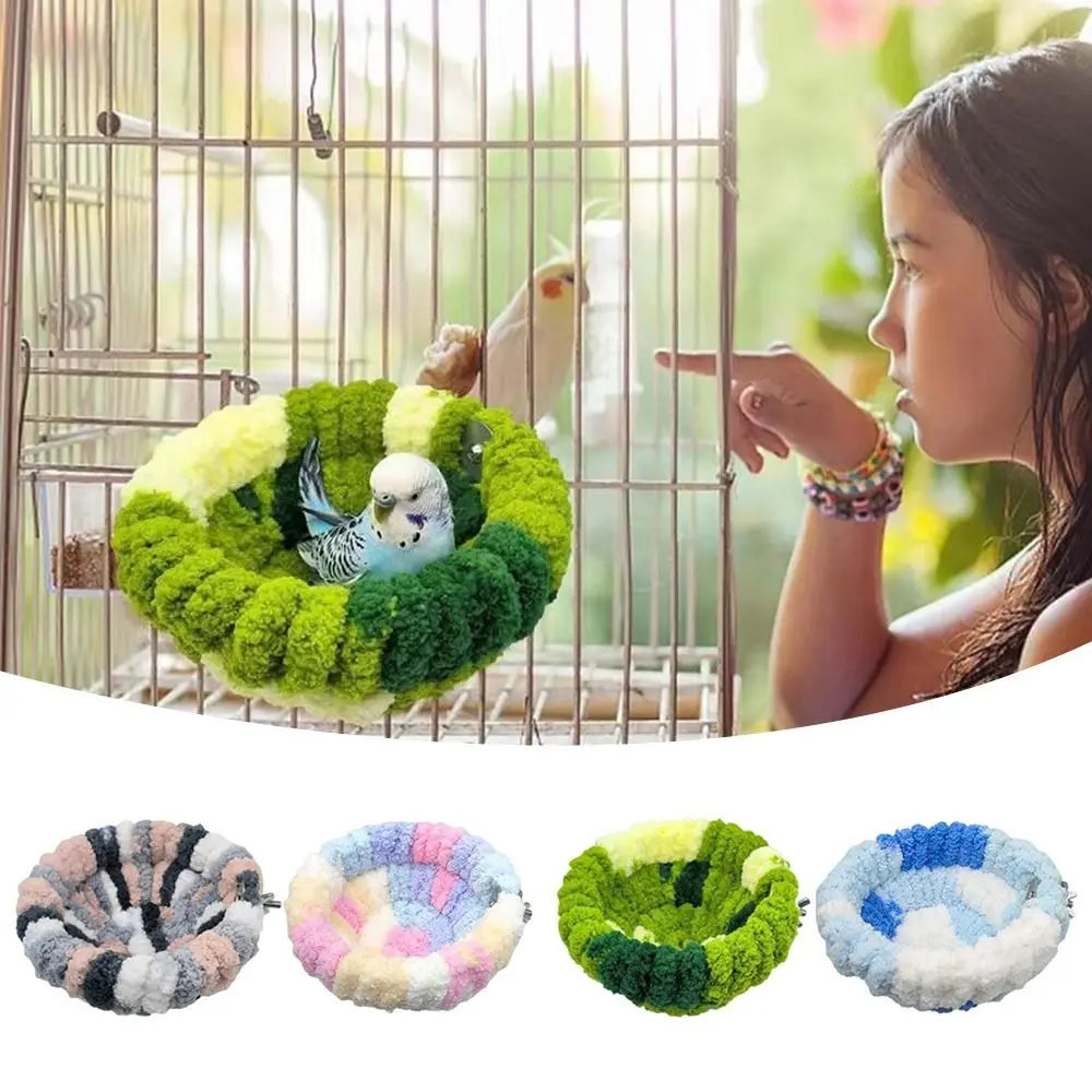 Velvet Plush Bird Nest – Warm Cozy Parrot Hut Tent for Cage