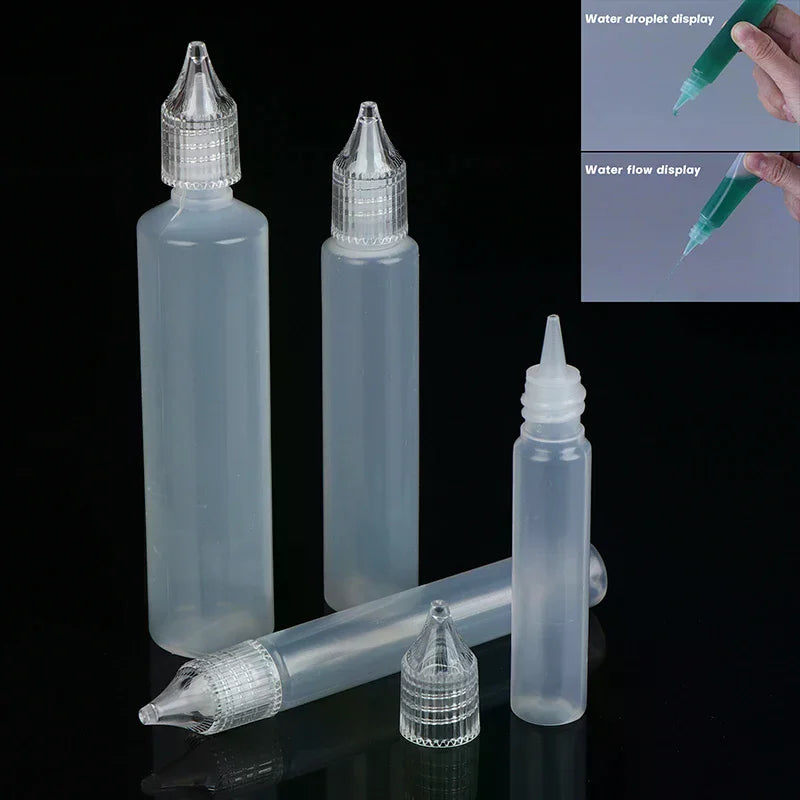 5-Pack Refillable Dropper Bottles 10–50ml Pen Shape Precision Tip