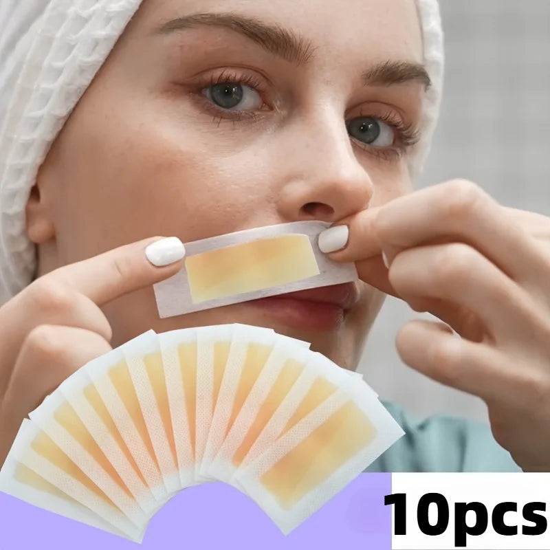 10-Pack Honey Facial Wax Strips – Brows, Lips & Cheeks