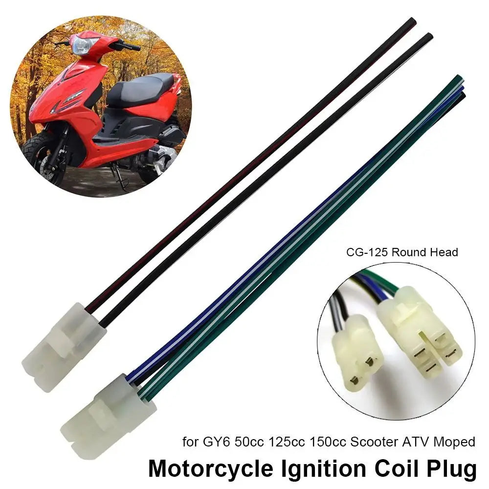 CG-125 Motorcycle CDI Ignition Coil 4+2 Pin Harness Plug Wire