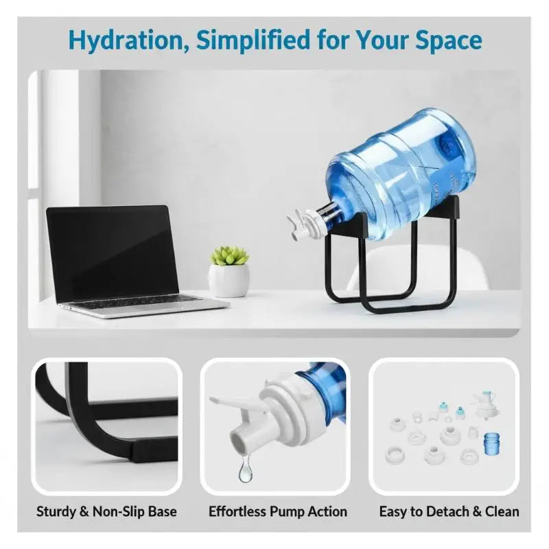 Inverted Water Bottle Dispenser Stand with Leak-Proof Tap