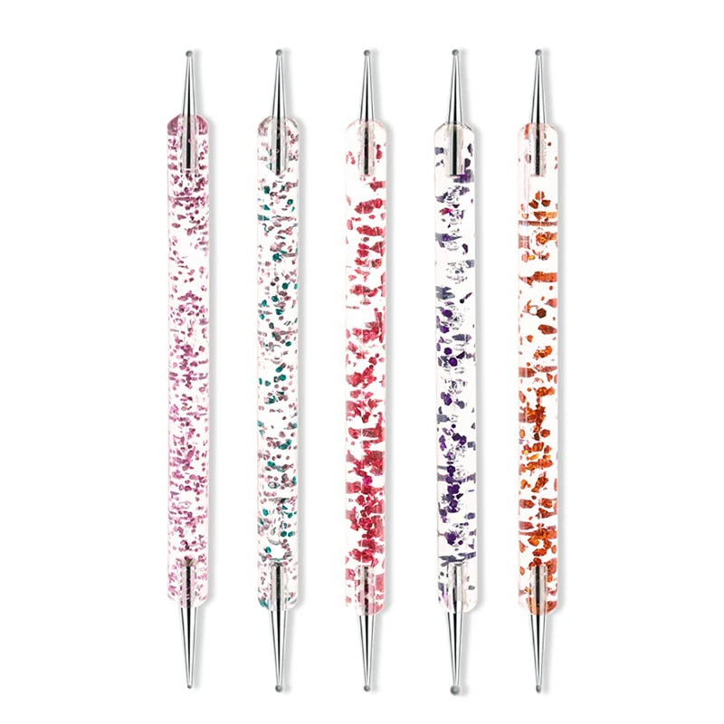 5-Piece UV Gel Nail Art Brush & Dotting Pen DIY Set