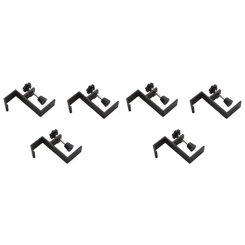 6-Pack Punch-Free Desk Bag Hooks – Removable Black Hanger
