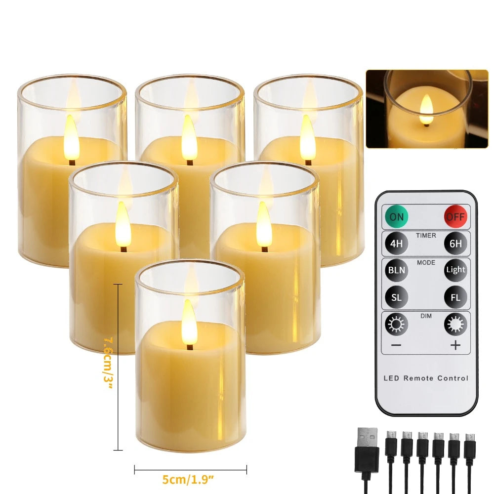 Flameless LED Taper Candles 6/12 Pack with Remote & Timer