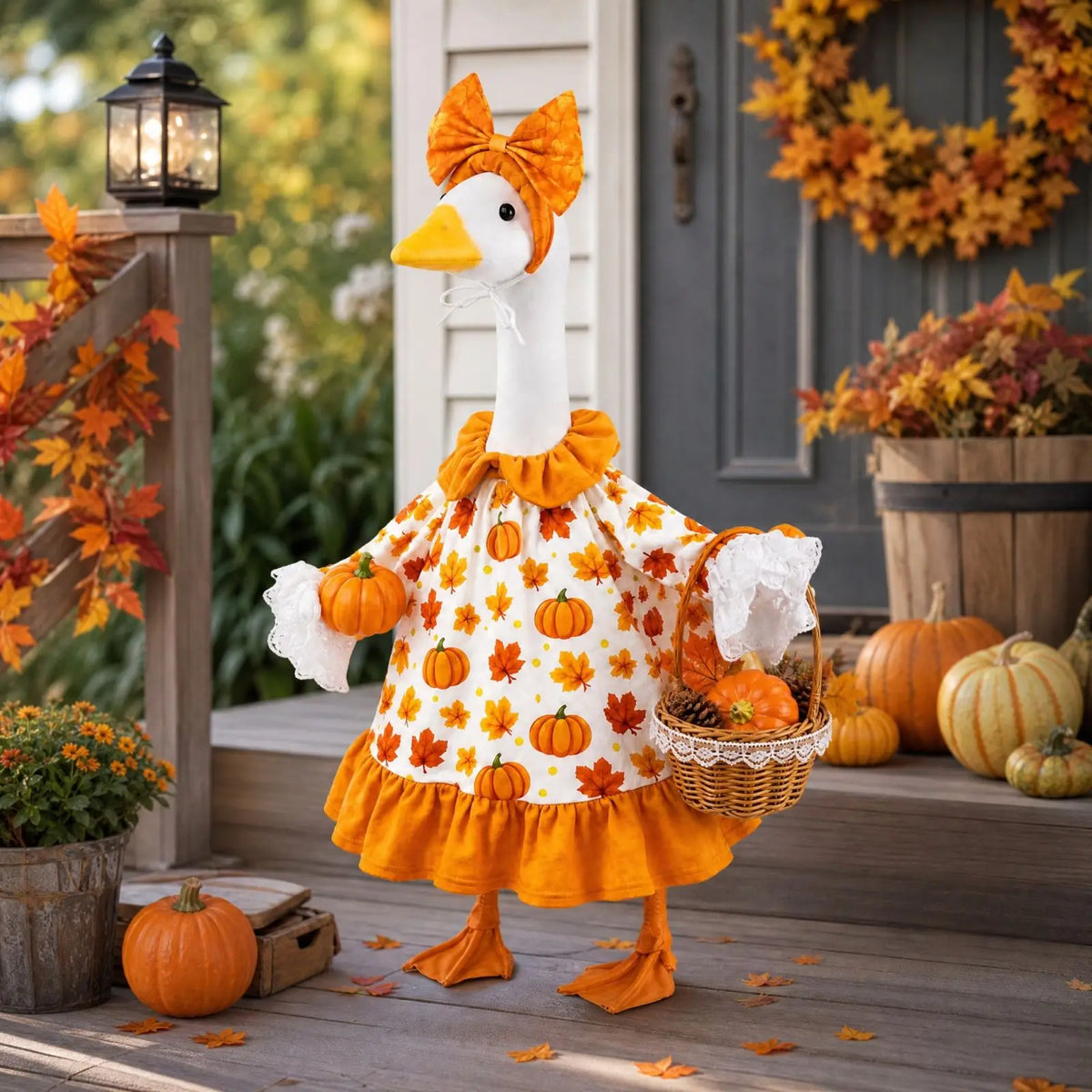 Thanksgiving Porch Outfit Set for 23 Inch Figure – Bow Included