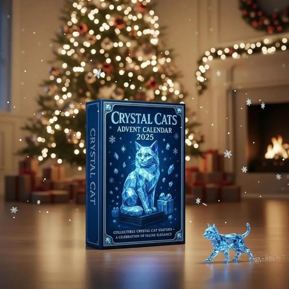 Crystal Cat Christmas Advent Calendar & Tree Ornament