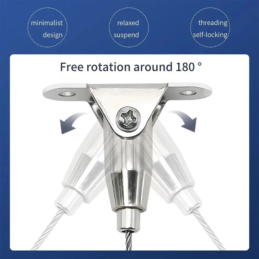 1.5mm Stainless Steel Wire Rope Suspension Kit – Adjustable Hook