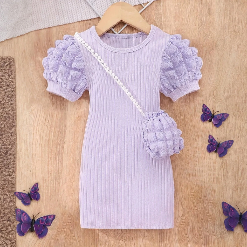 Girls Short Sleeve Midi Dress – A-Line Party Dress Ages 2–8