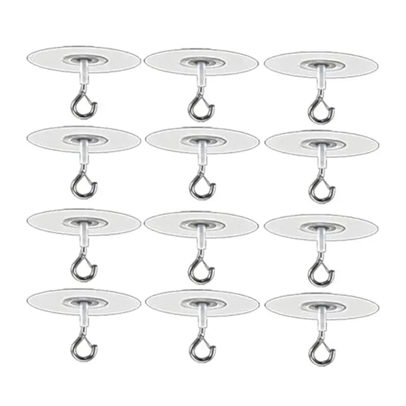 12-Pack Self Adhesive Ceiling Hooks – No Drill Hanging Hooks
