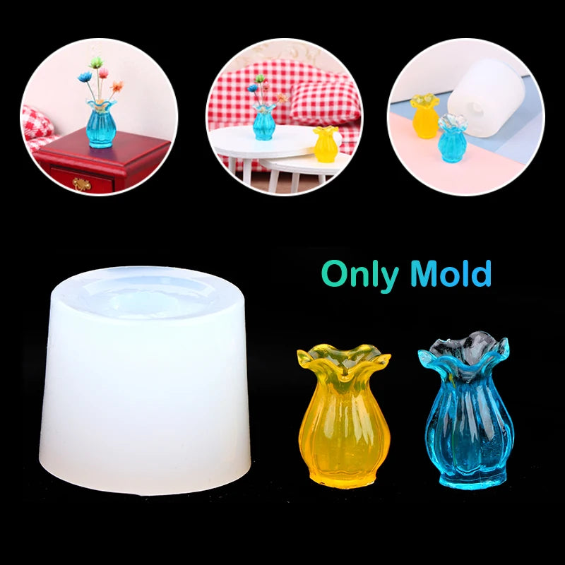 1:12 Dollhouse Miniature Vase Silicone DIY Mold | Flower Decor
