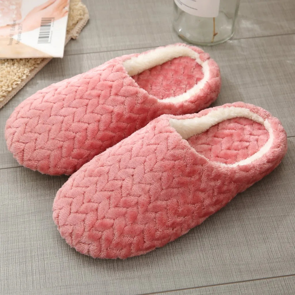 Women's Cartoon Cat Fur Slippers – Memory Foam Non-Slip Indoor