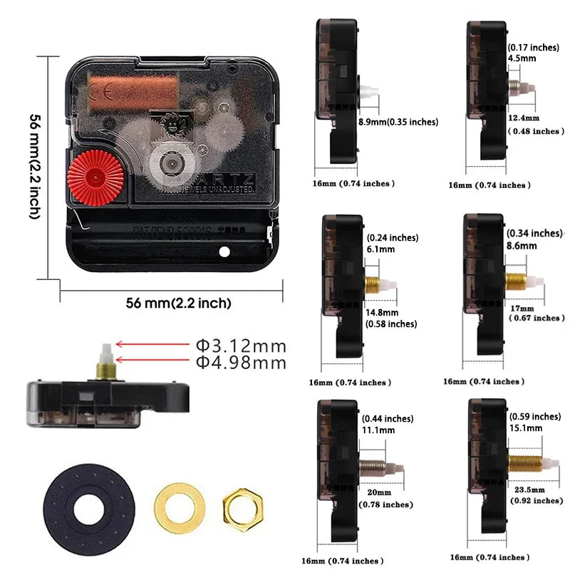 Young Town 12888 Silent Sweep Quartz Clock Movement DIY Kit