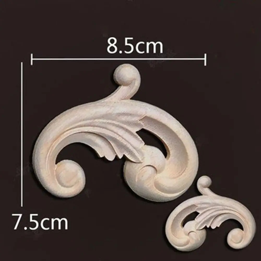 Floral Wood Carved Corner Appliqués – Wall & Door Decoration
