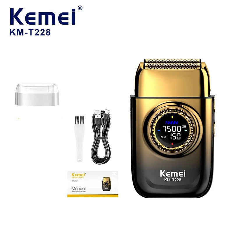 Kemei KM-T228 Twin Foil Electric Shaver USB-C Men's Razor