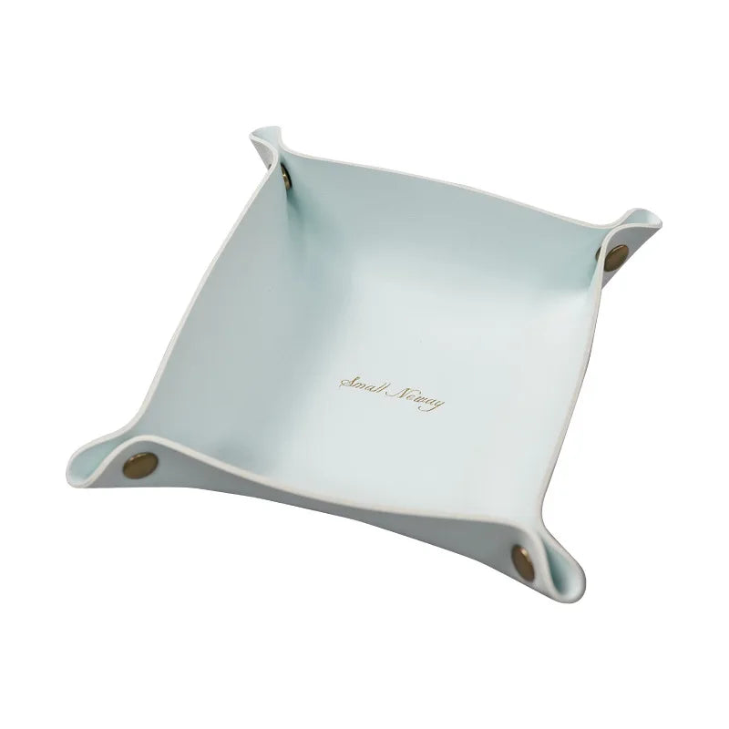 Nordic Leather Folding Storage Tray – Desk & Jewelry Organizer