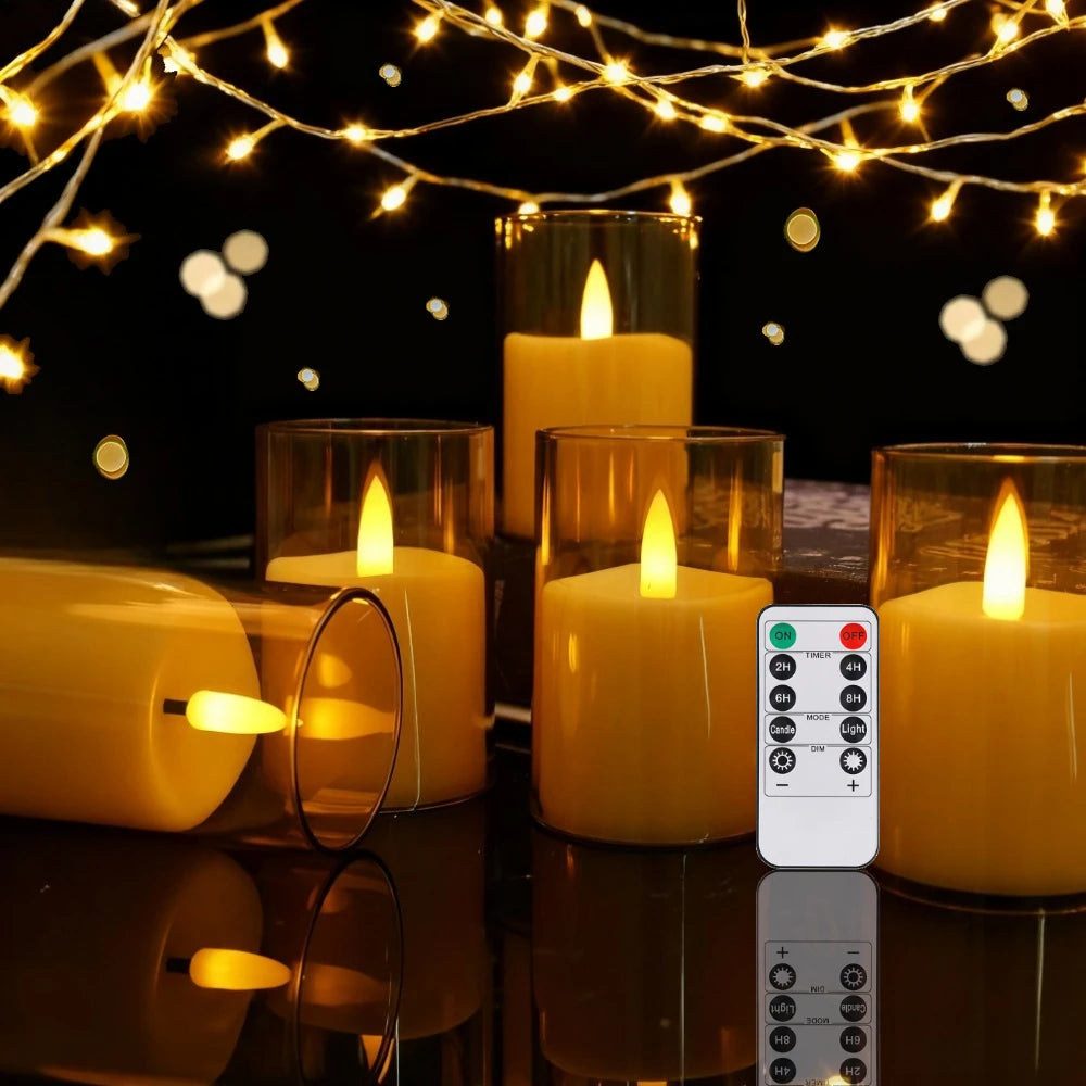 Flameless LED Candles 3D Wick Timer Remote & Lampshade – VIBE