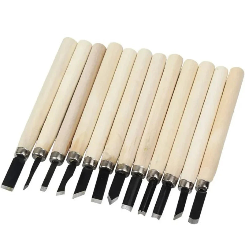 Wood Carving Chisels Set 8/12Pcs – DIY Woodworking Gouges