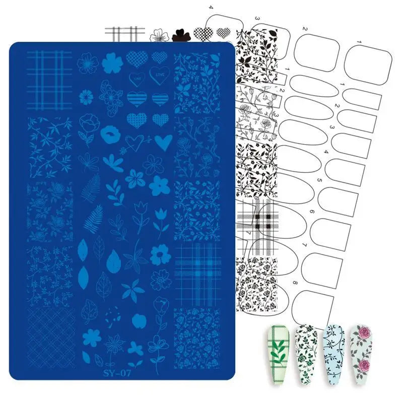 Etched Metal Nail Art Stamping Plate – Floral Lace Bow Decal