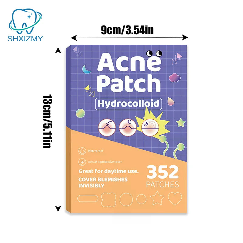352-Pc Colorful Heart Pimple Patches – Invisible Acne Spot Stickers