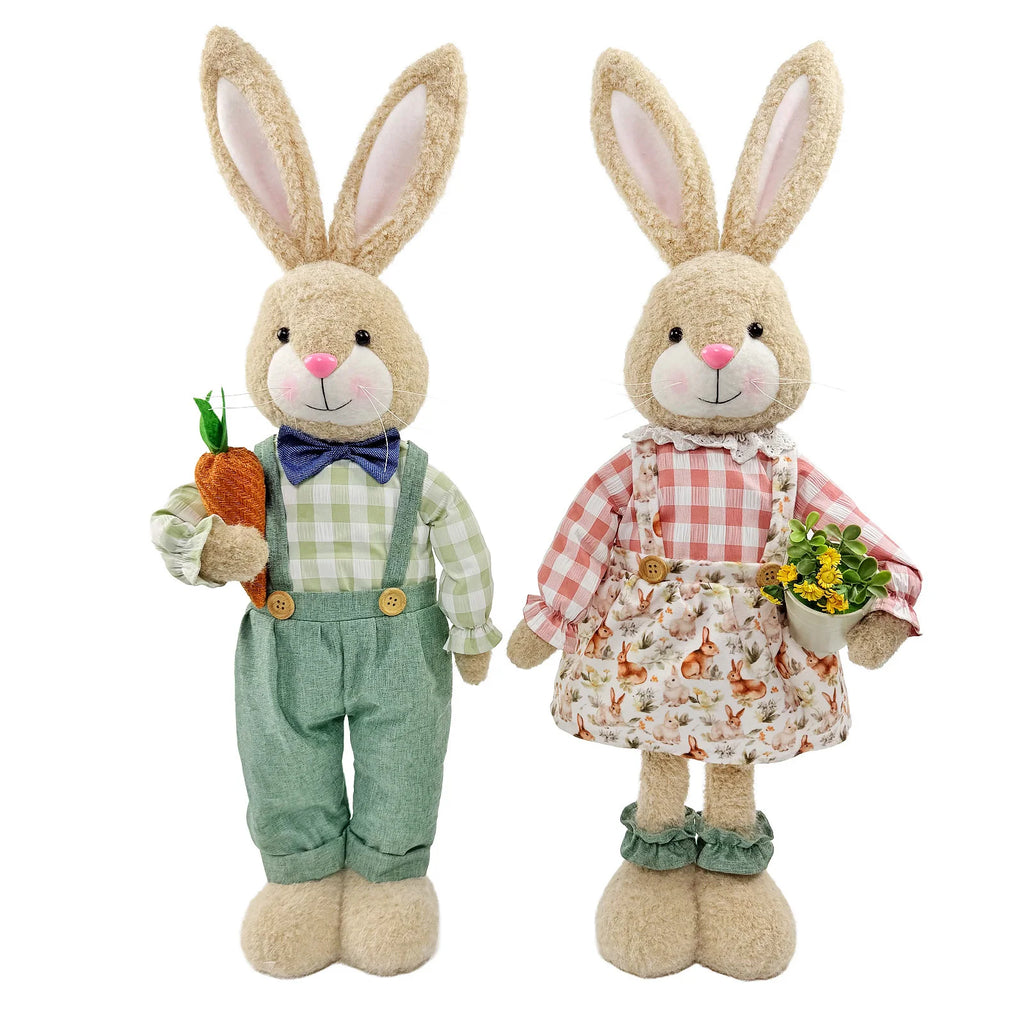 18–25" Woven Straw Easter Bunny Yard & Home Sculpture