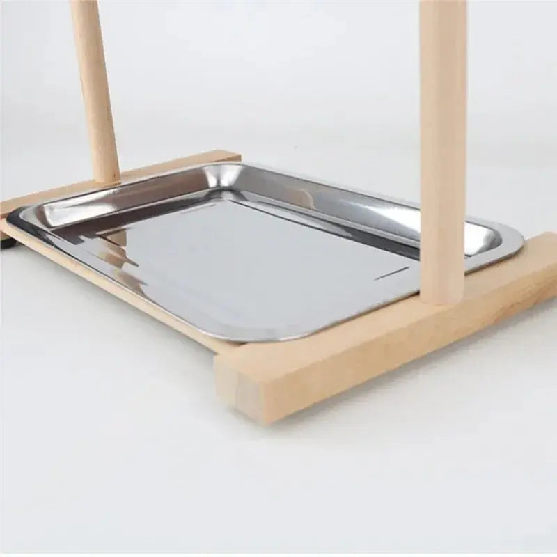 Parrot Playground Stand – Solid Wood Bird Swing & Activity Rack